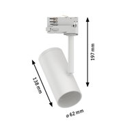 Weißer LED-Strahler aus Metall mit 197 mm Höhe und 62 mm Durchmesser für moderne Innenbeleuchtung