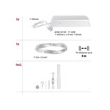 Witte 60W 12V DC voeding met 500mm kabel, 12m aansluitdraad en montagemateriaal voor verlichting