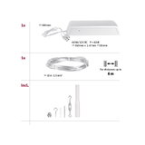 Alimentation 60W 12V DC blanche avec câble de 500mm, fil de connexion de 12m et accessoires de montage pour éclairage