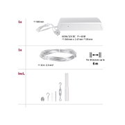 White LED driver housing 60W with 500mm cable, mounting accessories and 12m connection wire included