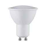 White LED lamp with GU10 base made of plastic for energy-saving lighting