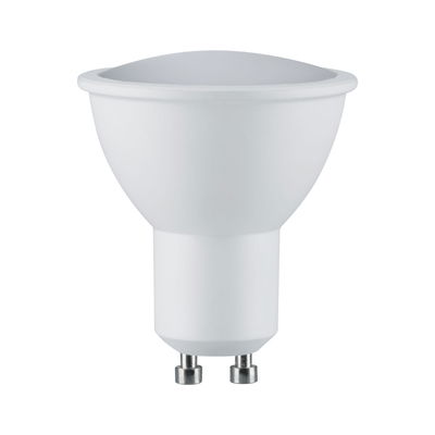 White LED lamp with GU10 base made of plastic for energy-saving lighting