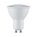 White LED reflector lamp with GU10 base made of plastic for energy-efficient lighting