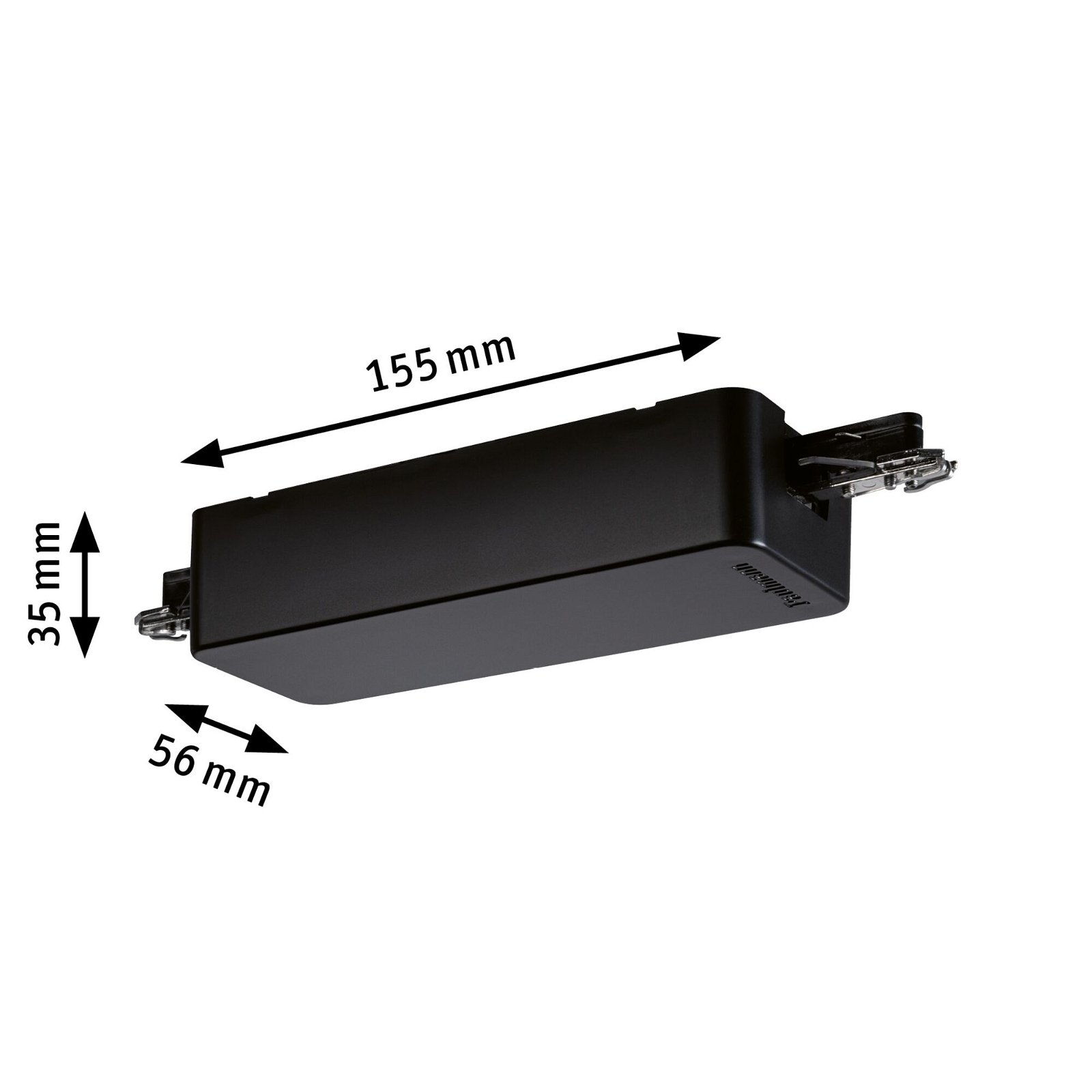 URail Adaptateur de rail Smart Home Zigbee 3.0 Dimm/Switch 155x56mm Noir mat