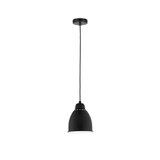 Suspension en métal noir avec motif perforé en haut pour un éclairage intérieur moderne