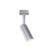 Moderner silberner LED-Spot aus Metall für Schienensysteme, dimmbares Wohnlicht