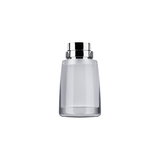 Moderner transparenter Glasaufsatz mit verchromtem Metallring für LED-Leuchten im minimalistischen Design