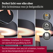 Zwarte LED-tafellamp met dimbare warmwitte verlichting en touchschakelaar voor sfeerlicht