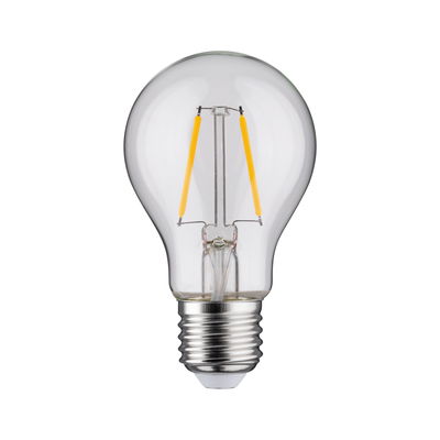 Ampoule LED classique avec verre transparent et base argentée pour un éclairage économique