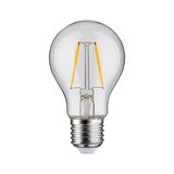 Classic LED light bulb with clear glass and silver base for energy-efficient lighting solutions