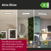 Atria Shine LED ceiling light with white select function, IP44 protection and backlight technology for rooms