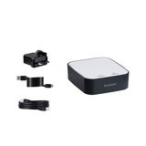 Paulmann black and white control unit with power adapter, USB and Ethernet cables for lighting control