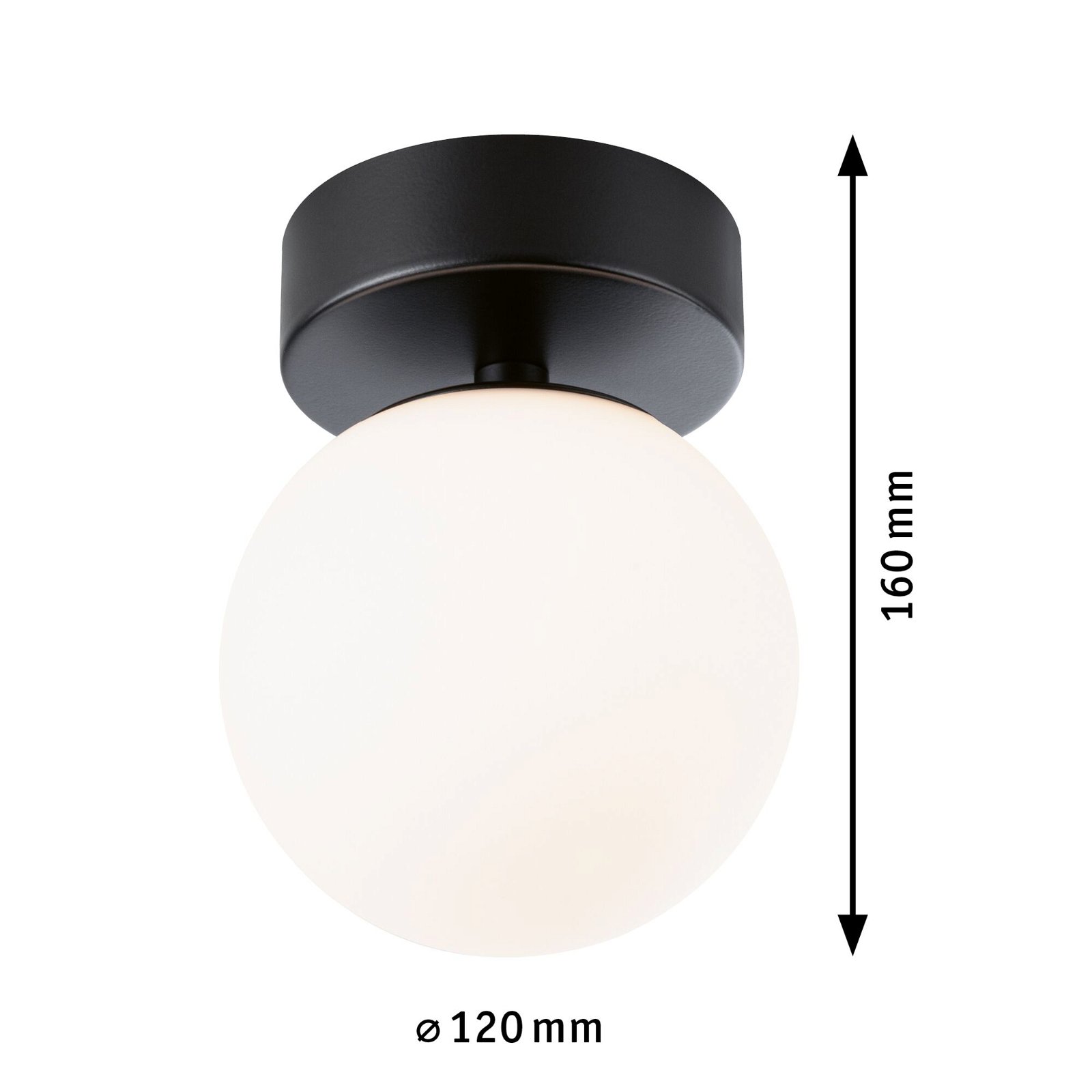 Selection Bathroom LED Ceiling luminaire Gove IP44 3000K 400lm 230V 5W Black matt/Satin