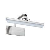 Modern LED wall light in brushed stainless steel with white diffuser for home lighting