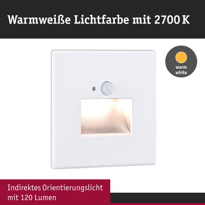 Weißes LED-Orientierungslicht mit warmweißer Lichtfarbe 2700K und 120 Lumen für indirekte Beleuchtung