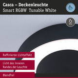 Casca Deckenleuchte in Schwarz mit weißem Licht, smart RGBW und blendfrei für moderne Raumbeleuchtung
