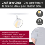 Spot LED URail Spot Circle blanc avec température de couleur réglable et intensité dimmable
