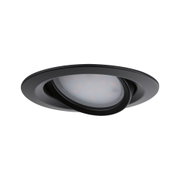 Schwarzer LED-Einbaustrahler aus Metall mit schwenkbarem Lichtkopf für flexible Raumbeleuchtung