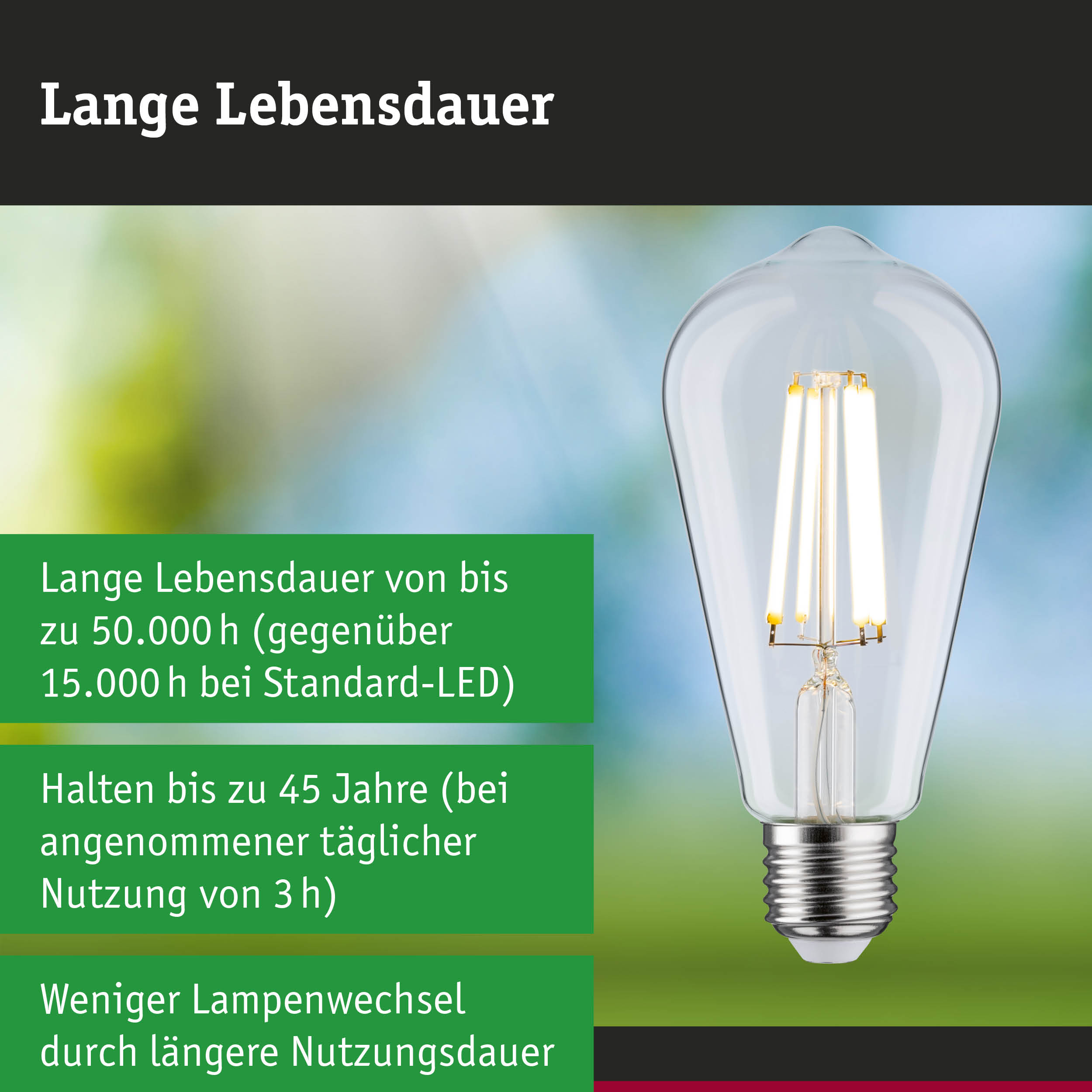 Efficient-Line Filament 230V LED Kolben ST64 E27 840lm 4W 3000K Klar