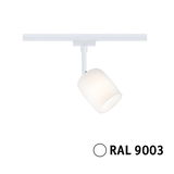 Moderner weißer LED-Strahler aus Metall für Schienensystem mit RAL 9003 Farbe