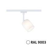 Moderner weißer LED-Strahler aus Metall für Schienensystem mit RAL 9003 Farbe