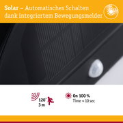 Solar LED Außenwandleuchte Helena Bewegungsmelder IP44 3000K 56lm Anthrazit