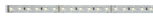 LED strip with warm white LEDs on silver circuit board for flexible lighting solutions