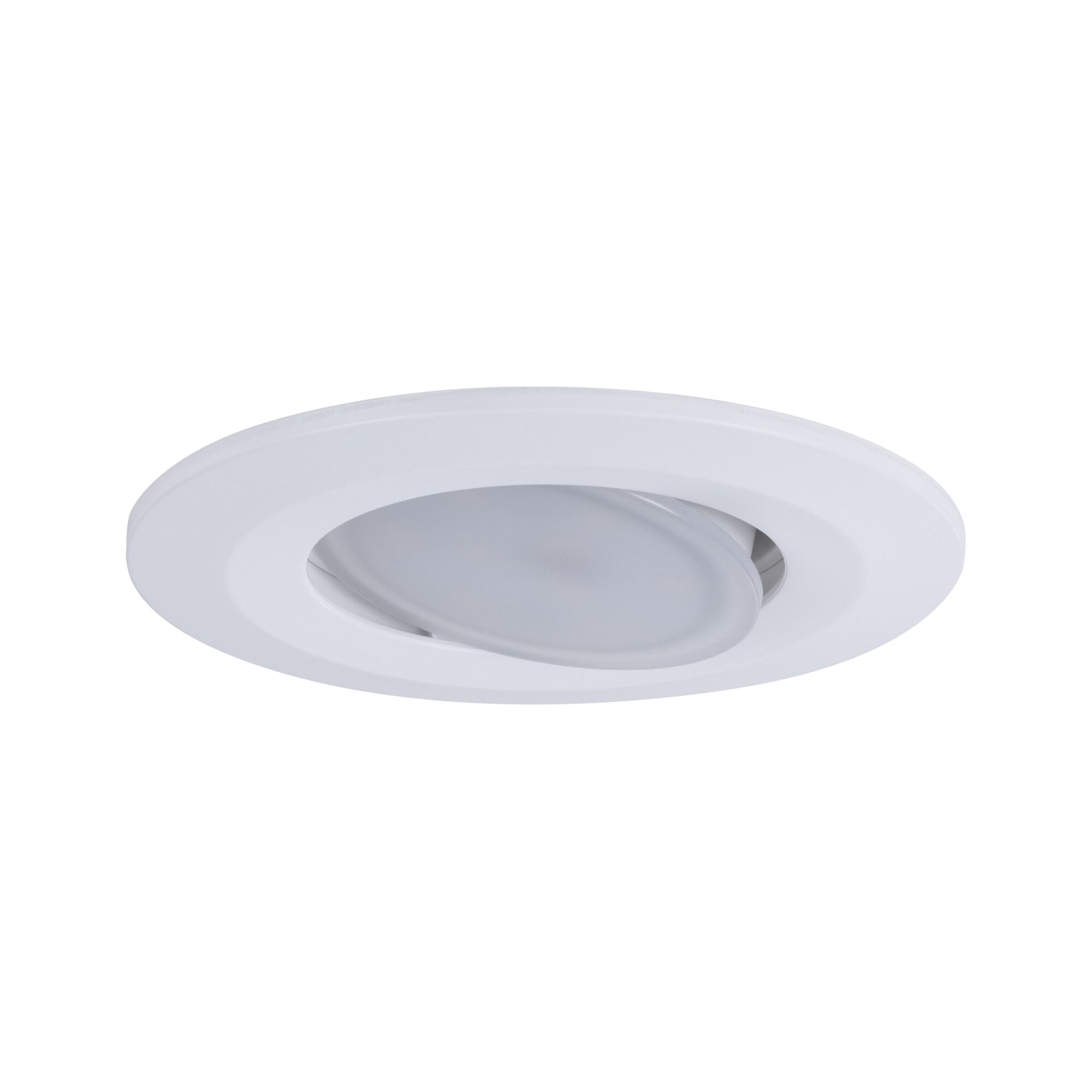 White round LED recessed spotlight made of plastic with adjustable head for flexible lighting solutions