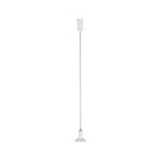 Modern pendant light in white metal with chrome lampshade for stylish interior lighting