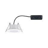 White LED recessed spotlight made of plastic with black cable and connector box for modern lighting