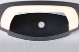 Schwarze LED-Wandleuchte mit Bewegungsmelder und warmweißem Licht für Außenbereiche