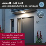 Leonis II white LED ceiling light with IP44 protection for indoor and outdoor use, long-lasting LED lighting