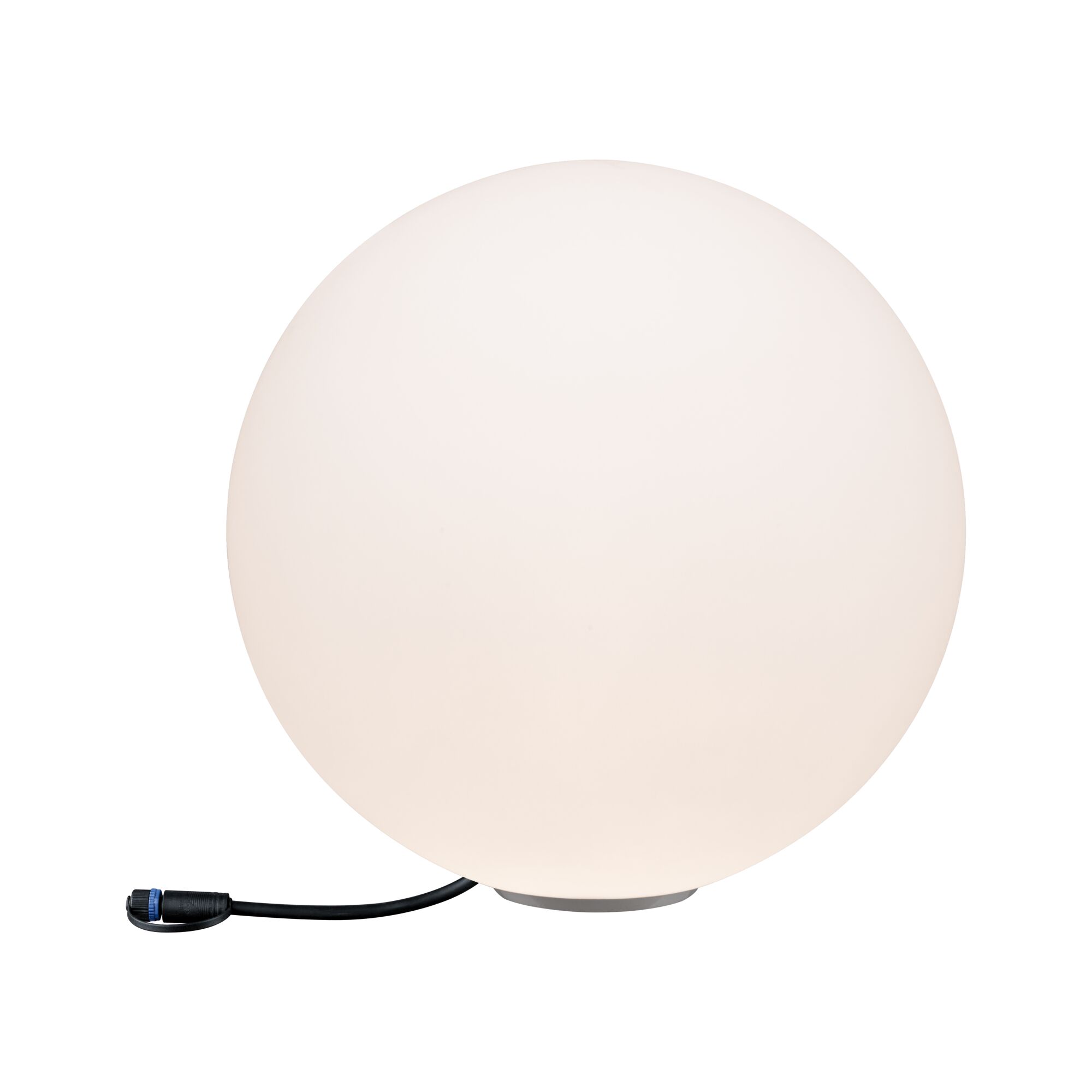 Plug & Shine LED Světelný objekt Globe IP67 3000K 6,5W Bílá Runde weiße LED-Leuchte aus Kunststoff mit Kabelanschluss für moderne Innenbeleuchtung