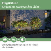 Außenbeleuchtung mit warmweißem Licht für Terrasse und Garten, Plug & Shine System