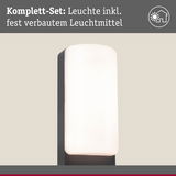 Moderne Wandlampe mit weißem Glas und schwarzem Metallgehäuse, inklusive fest verbautem Leuchtmittel