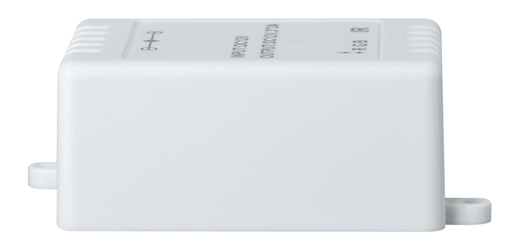 Compact white plastic LED controller for RGB lighting with IR receiver