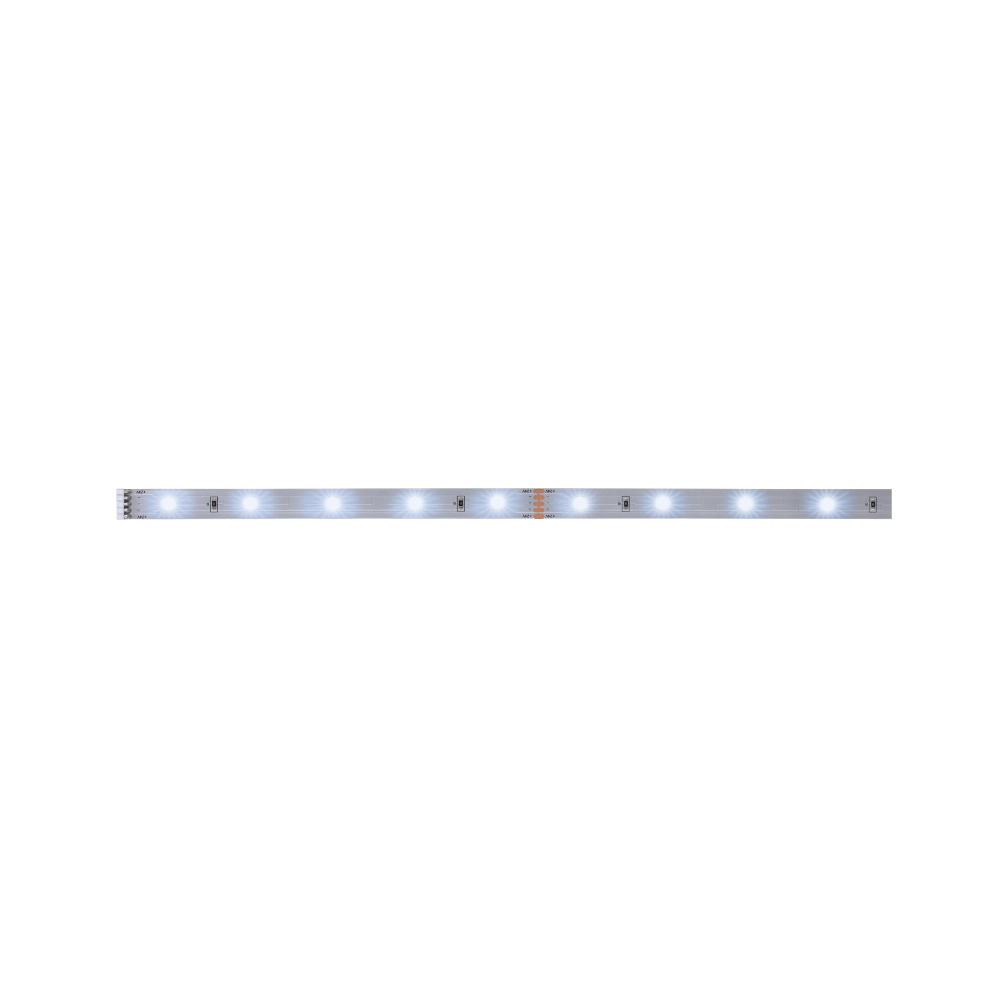 Langer LED-Lichtstreifen in Weiß mit mehreren Leuchtpunkten für flexible Raumbeleuchtung