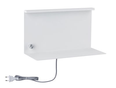 Witte metalen wandlamp met schakelaar en grijze kabel voor moderne binnenverlichting