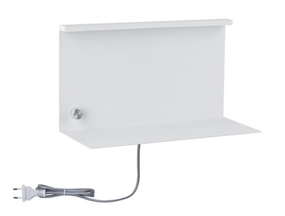 Witte metalen wandlamp met schakelaar en grijze kabel voor moderne binnenverlichting