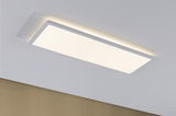 Rectangular white LED ceiling light with indirect lighting for modern room ambiance