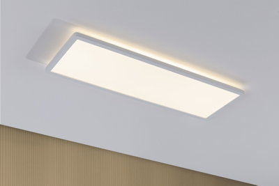 Rechthoekige witte LED-plafondlamp met indirect licht voor een moderne sfeer
