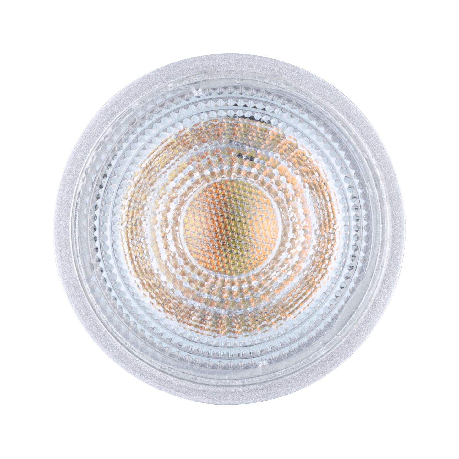 Rundt transparent LED-indbygningsspotglas med tekstureret mønster til energieffektiv belysning