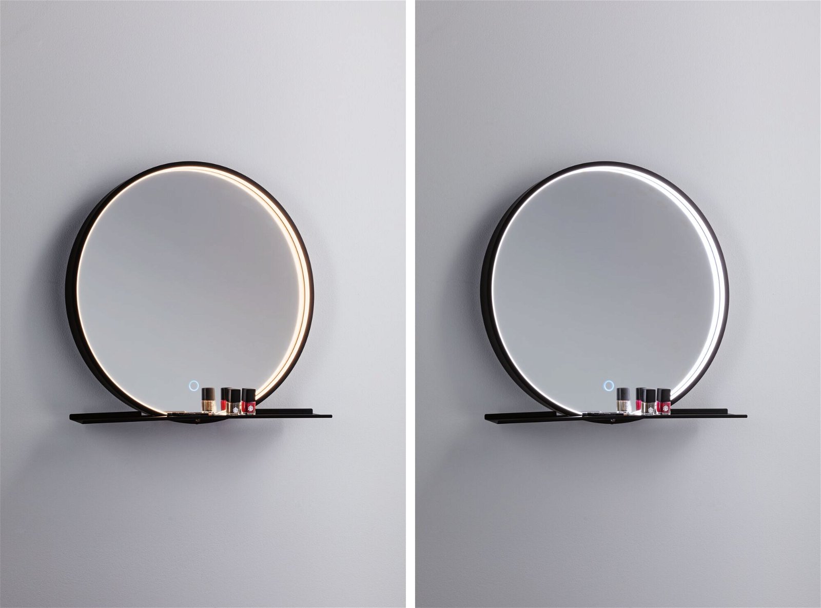 LED-verlichte spiegel Miro IP44 Tunable White 160lm 230V 10,5W Spiegel/Zwart mat