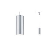 Suspension cylindrique moderne en aluminium argenté pour un éclairage intérieur élégant
