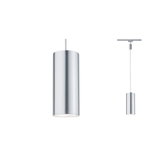Moderner zylindrischer Aluminium-Pendelleuchter in Silber für stilvolle Innenbeleuchtung