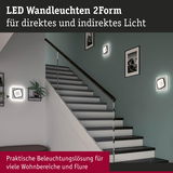LED Wandleuchten 2Form in Weiß mit direktem und indirektem Licht an Treppenwand für Wohnbereiche