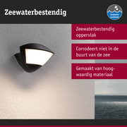 Zwarte wandlamp met wit glas, zeewaterbestendig, geschikt voor buitengebruik aan zee