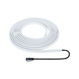 White LED light strip with black connector cable, flexible indoor lighting tape