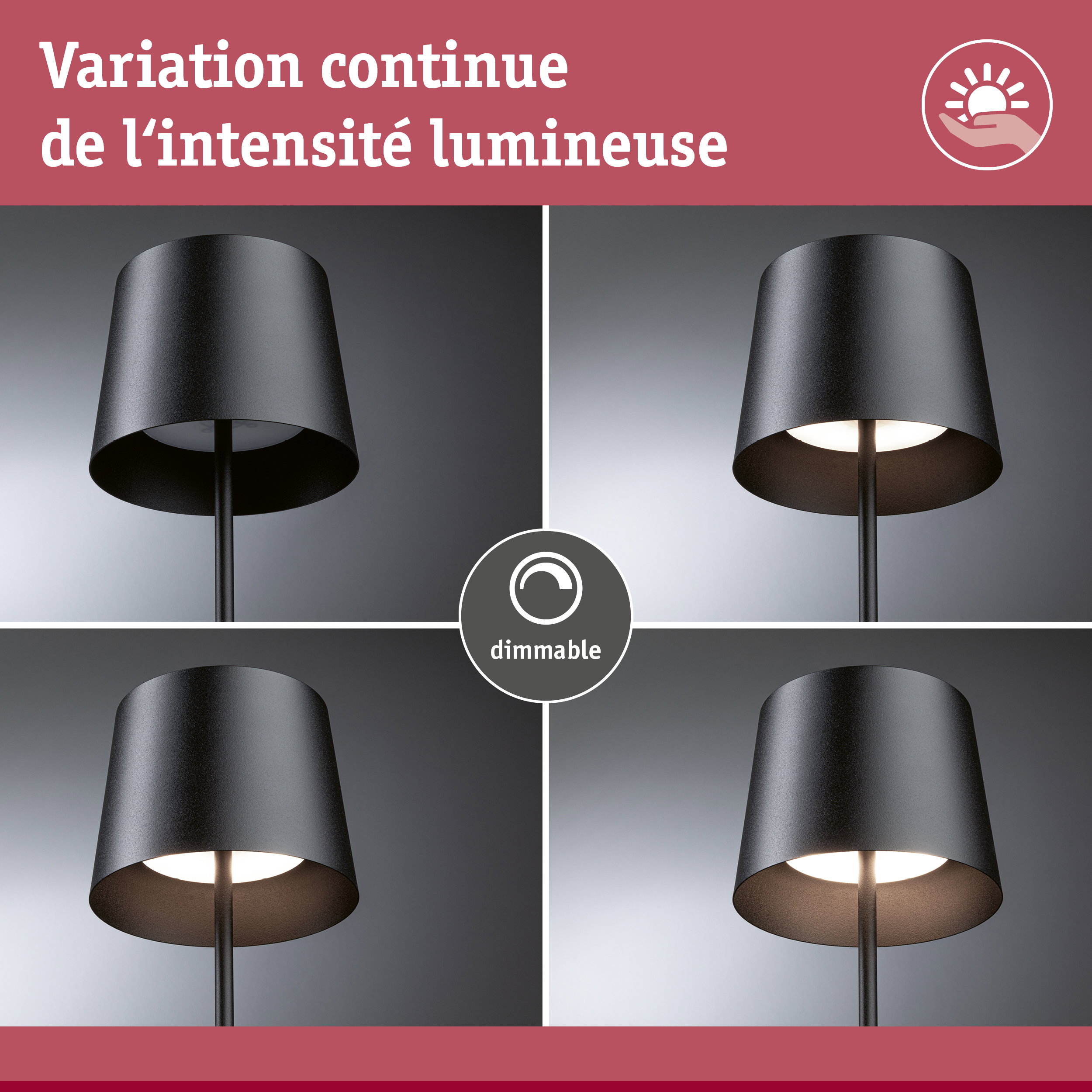Lampadaire noir en métal dimmable avec intensité lumineuse réglable pour intérieur