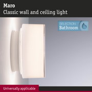 Classic white Maro wall and ceiling light made of opal glass for bathroom lighting